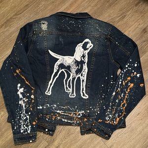 Denim jacket with Smokey hand painted on the back!